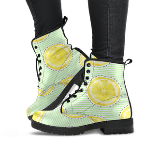 Slice Of Lemon Pattern Leather Boots