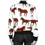 Horses Running Pattern Background Women'S Bomber Jacket