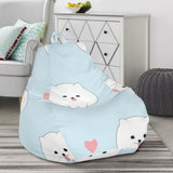 White Cute Pomeranian Pattern Bean Bag Cover