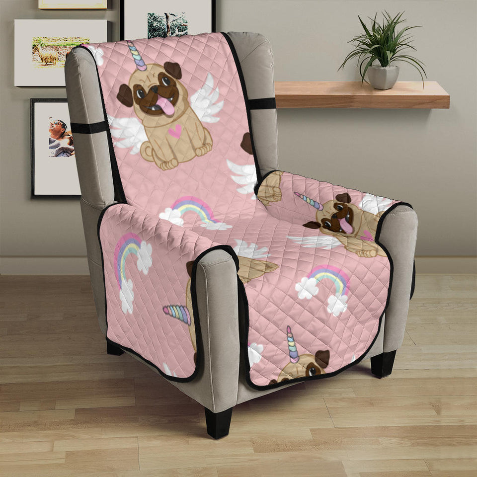 Cute unicorn pug pattern Chair Cover Protector