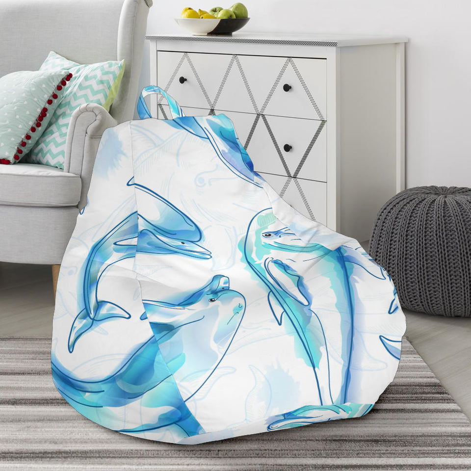 Watercolor Dolphin Pattern Bean Bag Cover