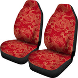 Gold Dragons Red Background Universal Fit Car Seat Covers