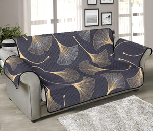 Gold ginkgo leaves Sofa Cover Protector