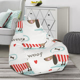 Cute Dachshund Bone Pattern Bean Bag Cover