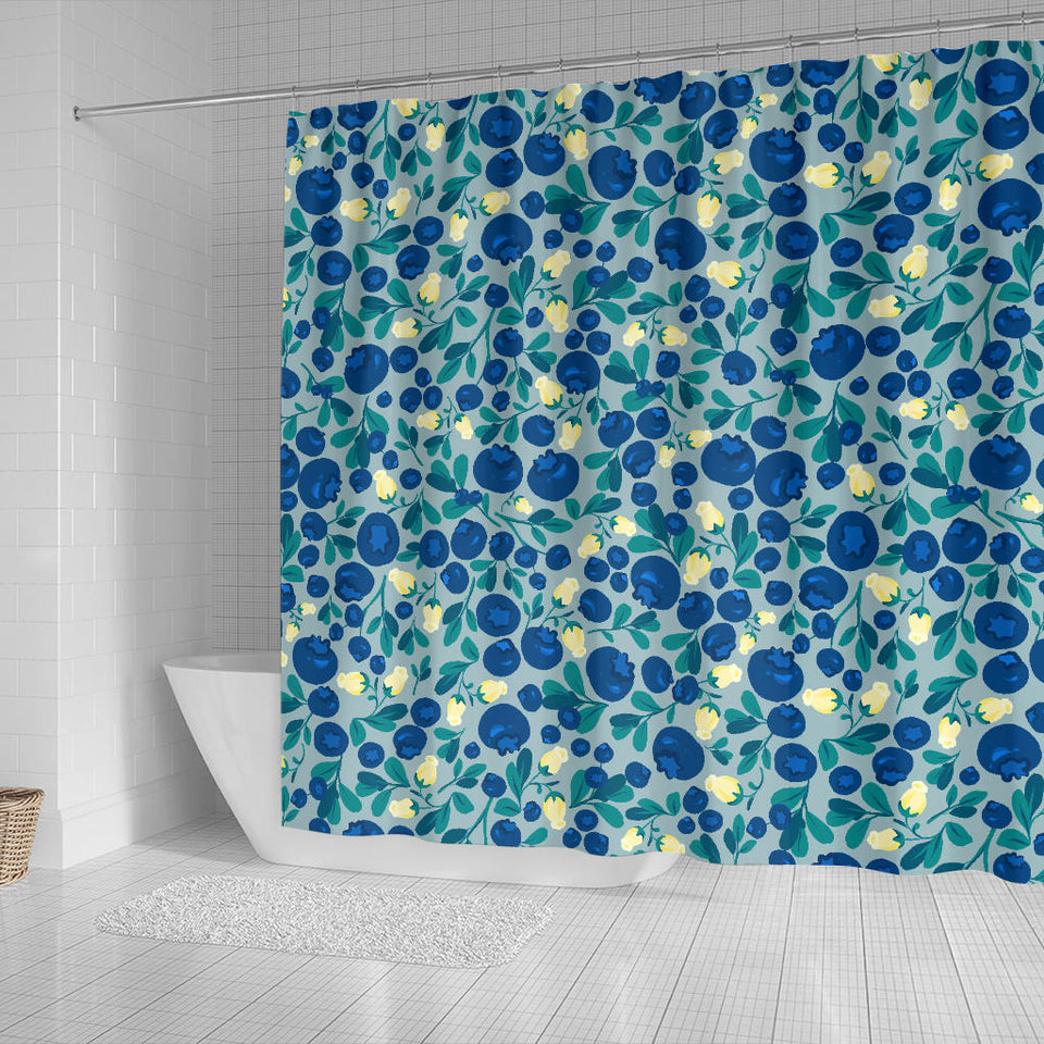 Blueberry Design Pattern Shower Curtain Fulfilled In US
