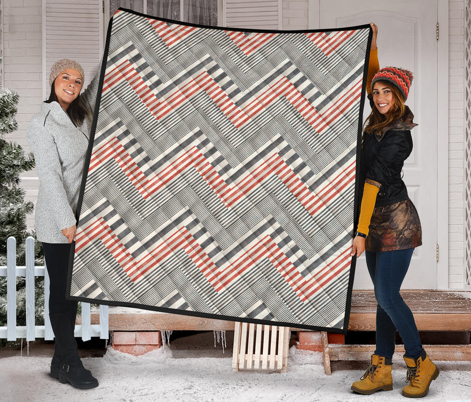 Zigzag Chevron Striped Pattern Premium Quilt