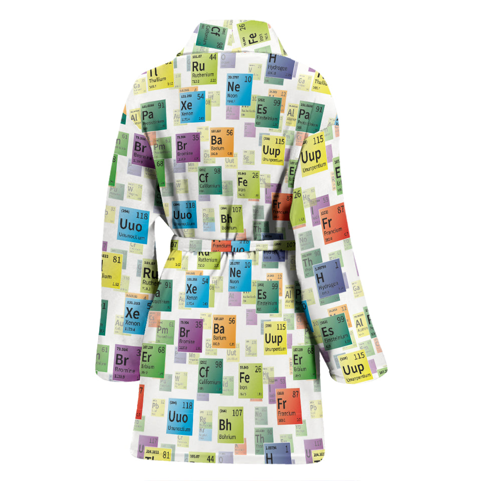 Chemistry Periodic Table Pattern Print Design 05 Women's Bathrobe