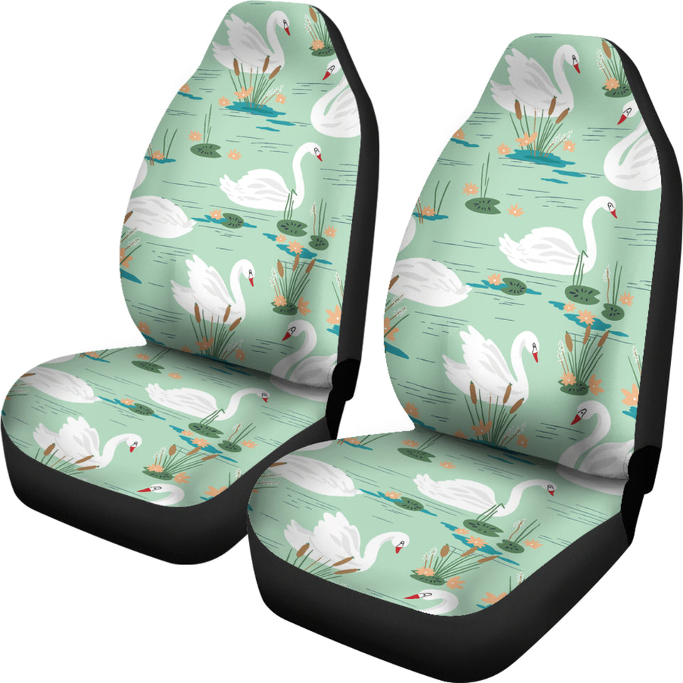 White Swan Lake Pattern  Universal Fit Car Seat Covers