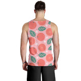 Grapefruit leaves flower pink background Men Tank Top