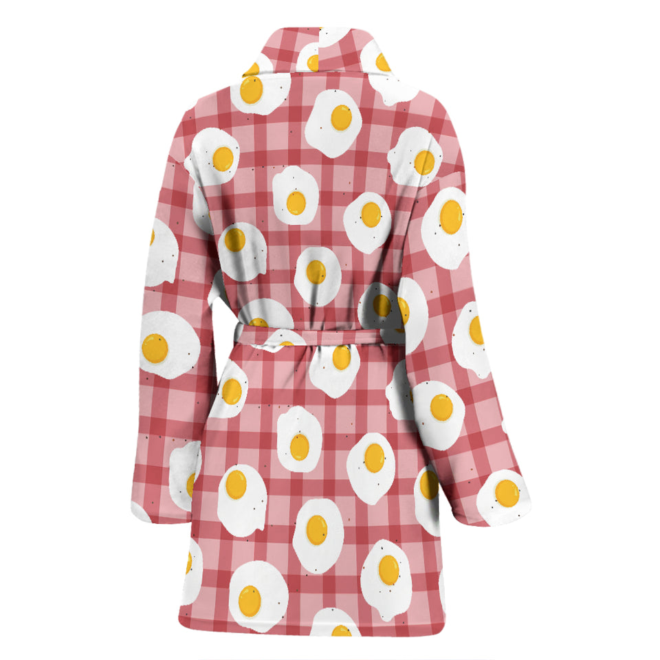 Fried Eggs Pattern Print Design 03 Women's Bathrobe