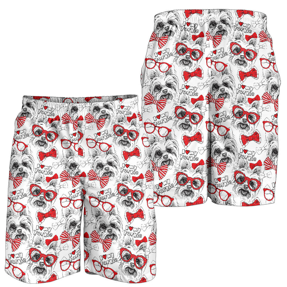 Yorkshire Terrier Pattern Print Design 04 Men Shorts