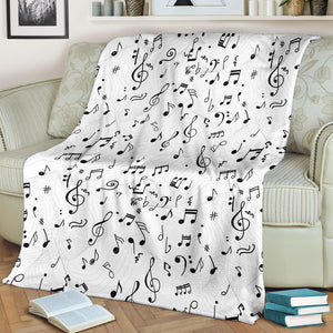 Music Notes Pattern Print Design 04 Premium Blanket