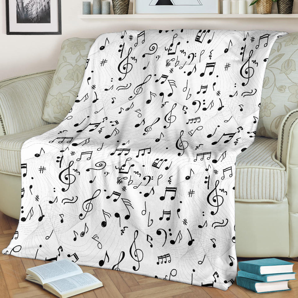 Music Notes Pattern Print Design 04 Premium Blanket