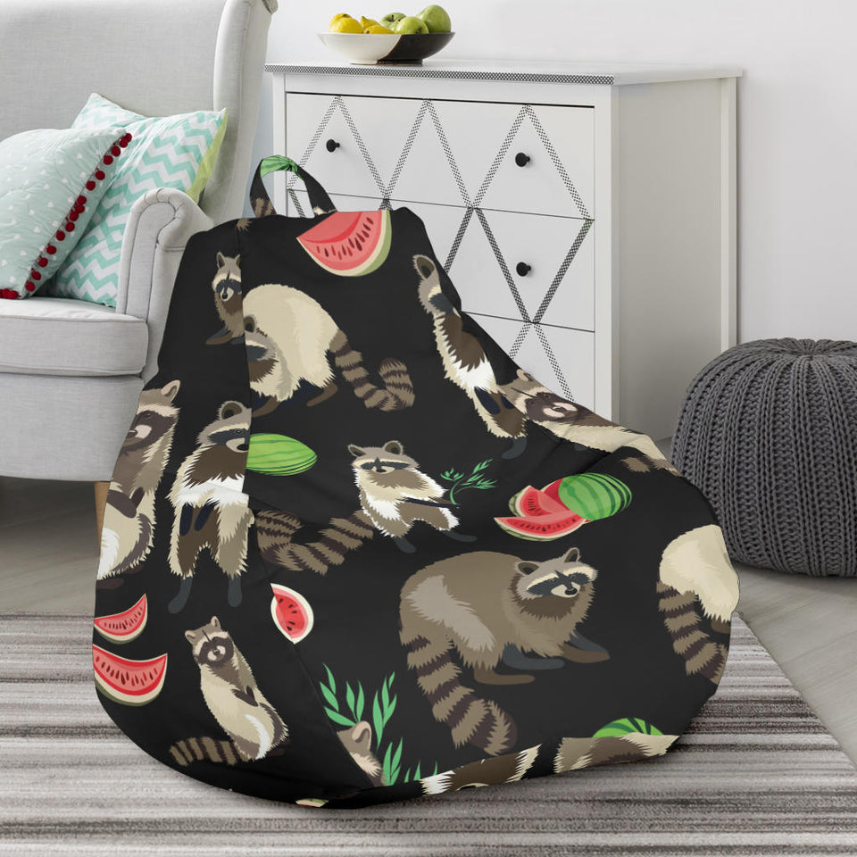 Raccoon Watermelon Pattern Bean Bag Cover