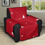 Christmas tree star snow red background Recliner Cover Protector