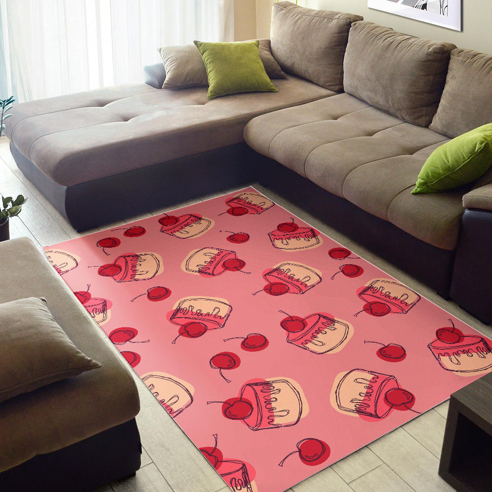 Cake Cherry Pattern Area Rug