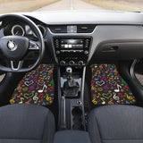 Music Notes Pattern Print Design 02 Front and Back Car Mats