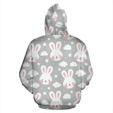 Rabbit Cloud Pattern Zip Up Hoodie
