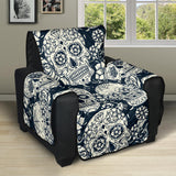 Sugar skull black white pattern Recliner Cover Protector