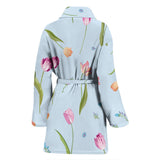 Watercolor Tulips Pattern Women'S Bathrobe
