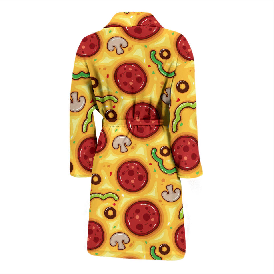 Pizza Texture Pattern Men'S Bathrobe