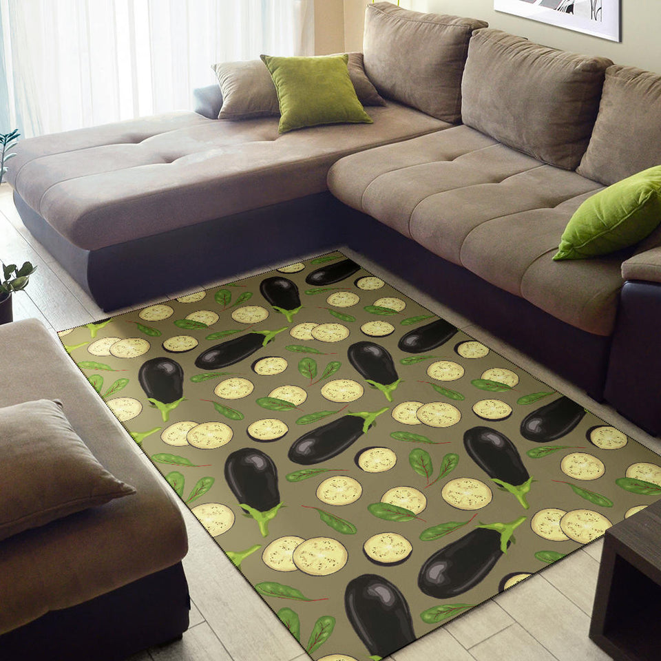 Eggplant Pattern Print Design 02 Area Rug