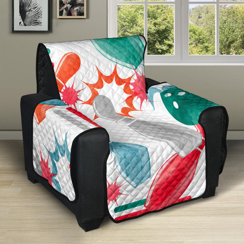 Watercolor bowling pattern Recliner Cover Protector