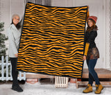 Bengal Tigers Skin Print Pattern Background Premium Quilt