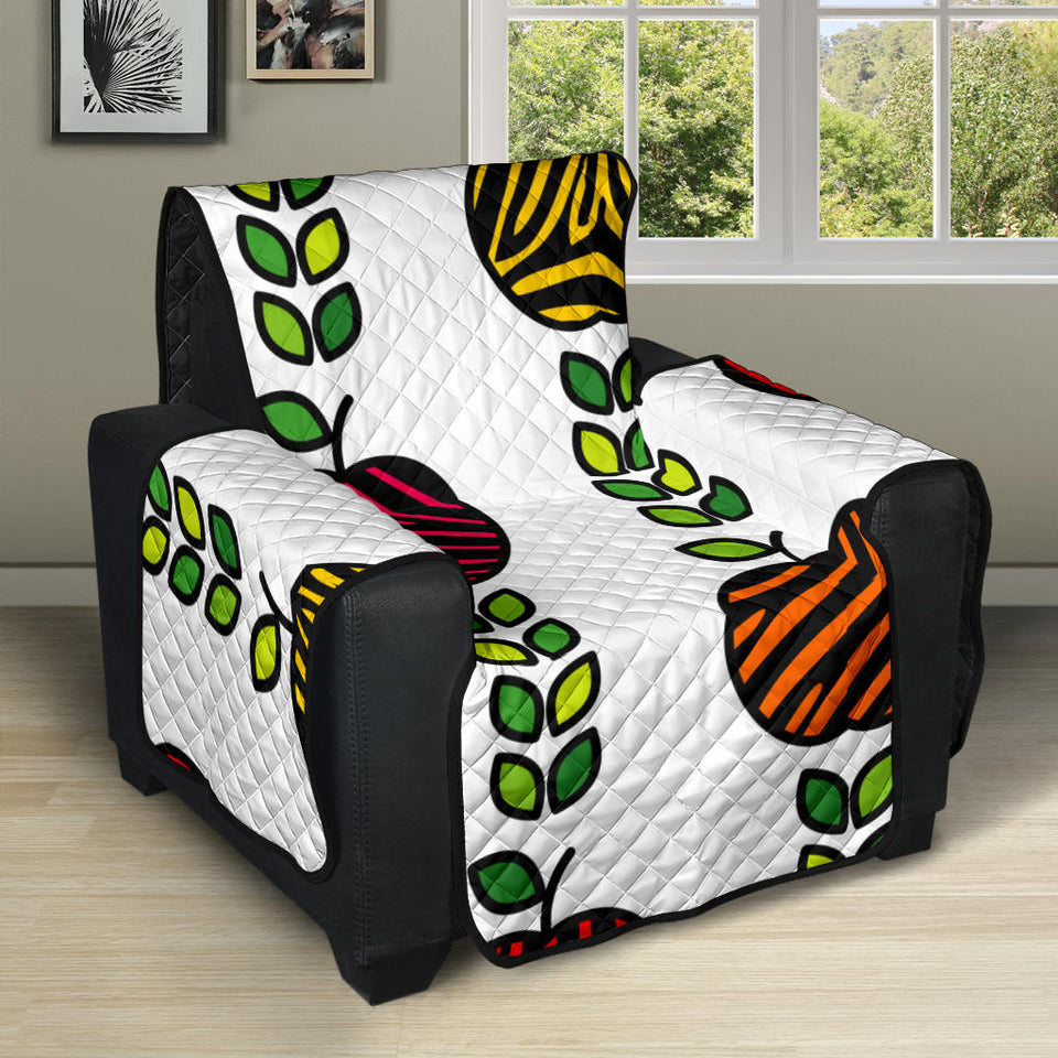 colorful apples leave zebra stripe Recliner Cover Protector