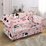 Cows Milk Product Pink Background Loveseat Couch Slipcover