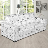 Bull Terrier Pattern Print Design 02 Sofa Slipcover
