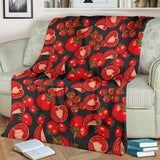 Tomato Black Background Premium Blanket