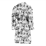Greyhound Pattern Print Design 01 Men's Bathrobe