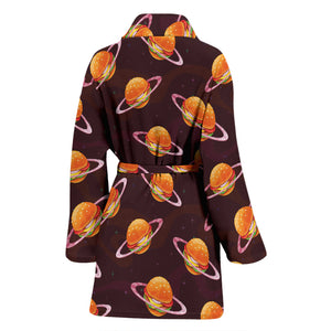 Hamburger Pattern Print Design 05 Women's Bathrobe