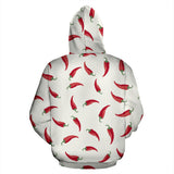 Chili Peppers Pattern Zip Up Hoodie