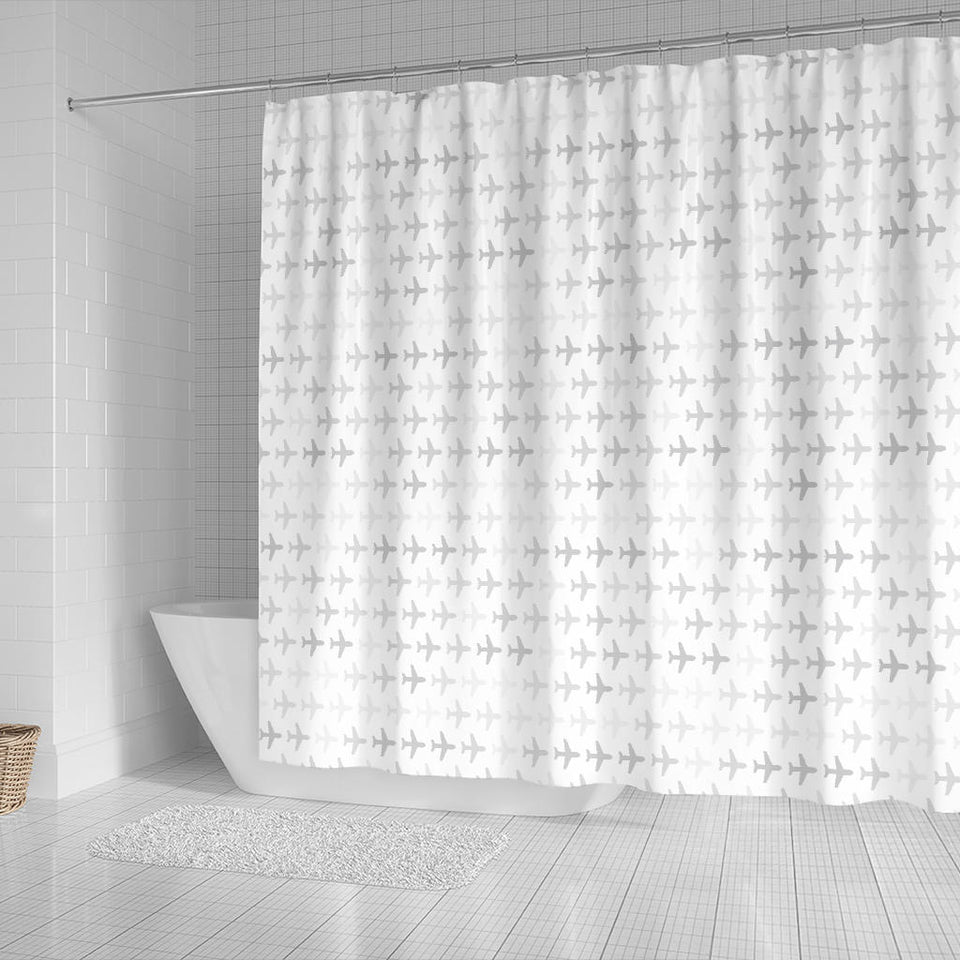 Airplane Print Pattern Shower Curtain Fulfilled In US