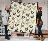 Cute Rooster Chicken Cock Premium Quilt