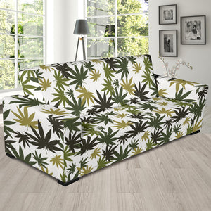 Canabis Marijuana Weed Pattern Print Design 05 Sofa Slipcover