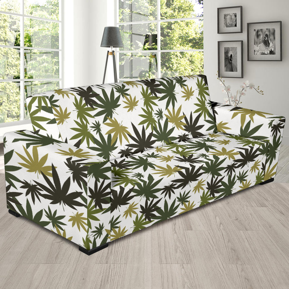 Canabis Marijuana Weed Pattern Print Design 05 Sofa Slipcover