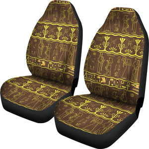 Egypt Hieroglyphics Pattern Print Design 03 Universal Fit Car Seat Covers