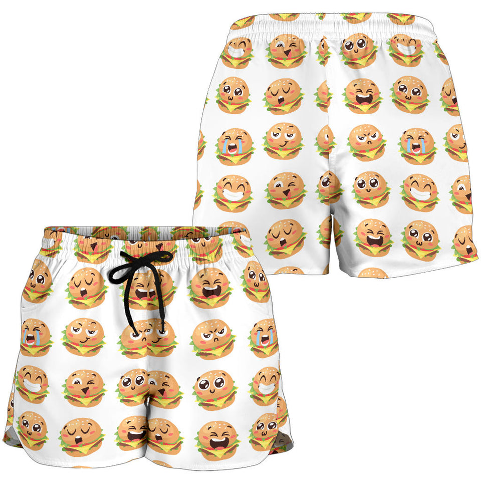 Hamburger Pattern Print Design 04 Women Shorts