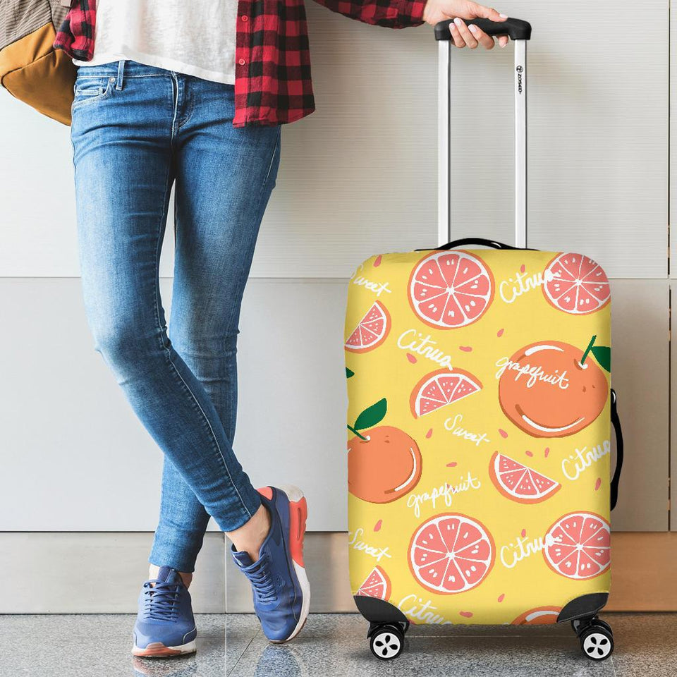Grapefruit Yellow Background Cabin Suitcases Luggages