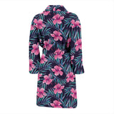 Hibiscus Pattern Print Design 05 Men's Bathrobe