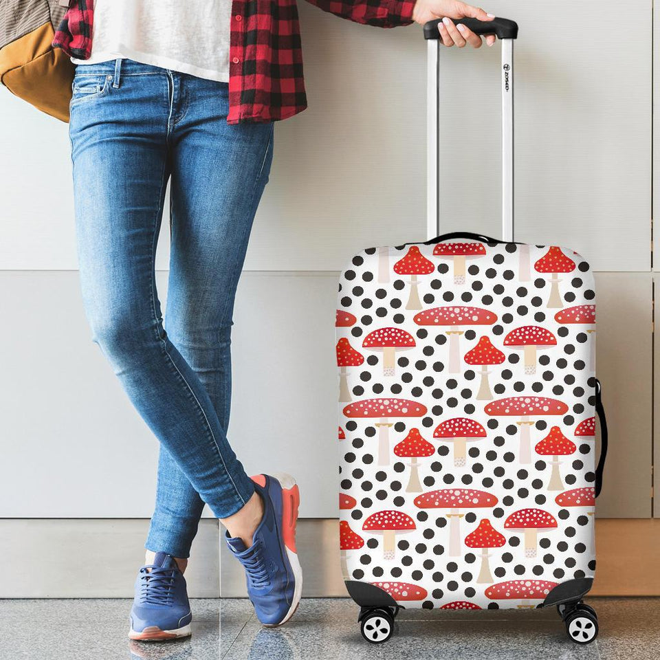 Red Mushroom Dot Pattern Cabin Suitcases Luggages