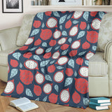 Dragon Fruits Dark Blue Background Premium Blanket