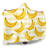 Banana Pattern Blackground Hooded Blanket