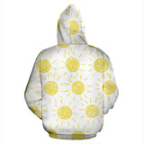 Hand Drawn Sun Pattern Zip Up Hoodie
