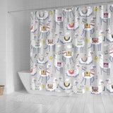 Cute Llama Alpaca Pattern Shower Curtain Fulfilled In US