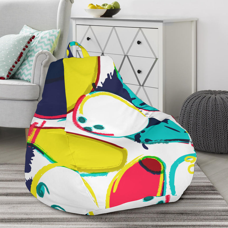 Watercolor Bowling Ball Pins Bean Bag Cover