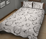 Garlic pattern black white Quilt Bed Set